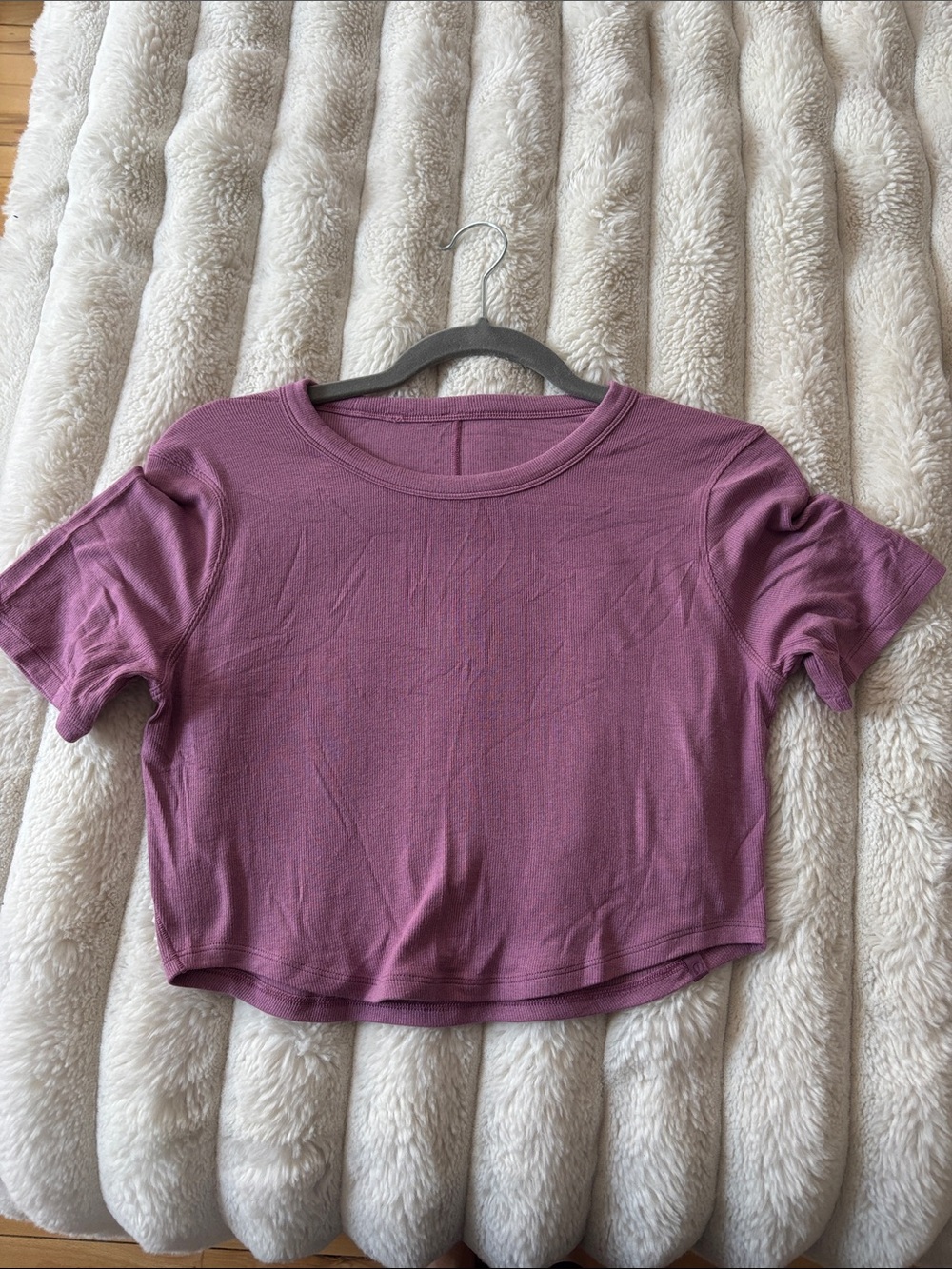 lululemon athletica Mauve Pink Short Sleeve Crop Top